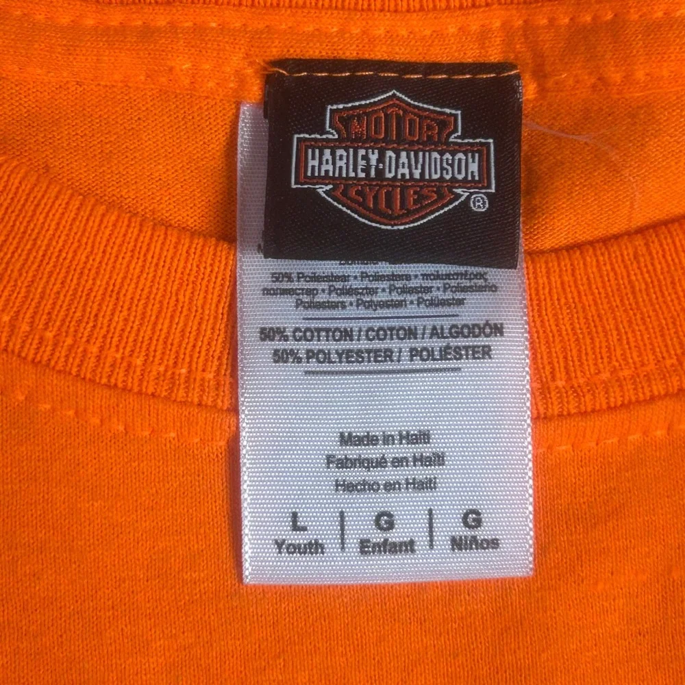Harley-Davidson Kids‎ Orange Graphic T-Shirt Youth Large San Diego California L